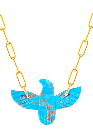 Collier doré à l'or fin jaune - Turquoise