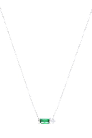 Collier Argent et émeraude