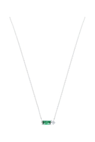 Collier Argent et émeraude