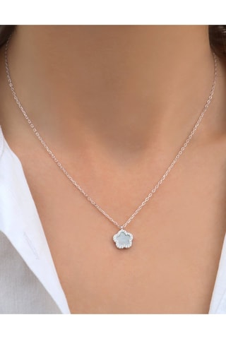 Collier Argent, nacre et zircons