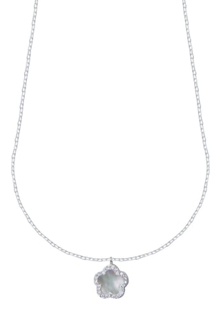 Collier Argent, nacre et zircons