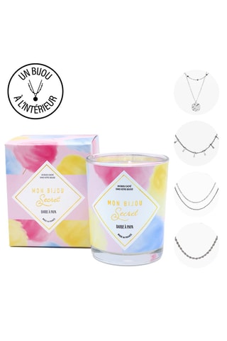 Bougie parfumée et collier  Barbe à papa