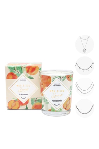 Bougie parfumée et collier  Pêche gourmande