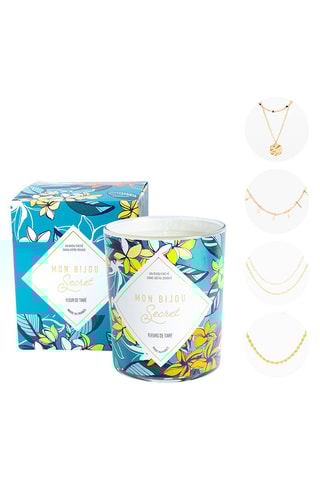 Bougie parfumée et collier Fleurs de tiaré