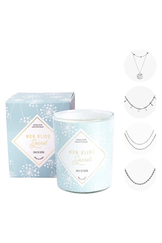 Bougie parfumée et collier Voile de coton