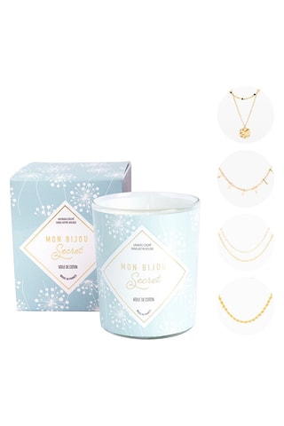 Bougie parfumée et collier Voile de coton