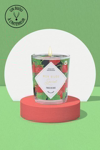 Bougie parfumée et collier  Fraise des bois