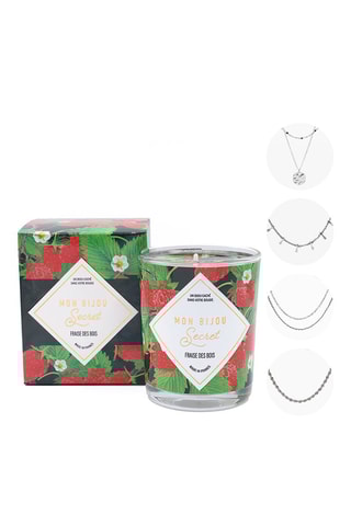 Bougie parfumée et collier  Fraise des bois