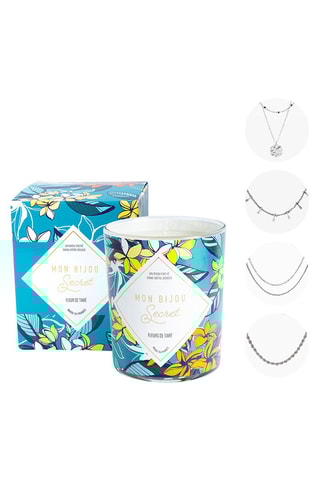 Bougie parfumée et collier Fleurs de tiaré