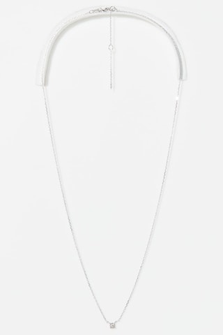 Collier Solitaire Or blanc et diamant