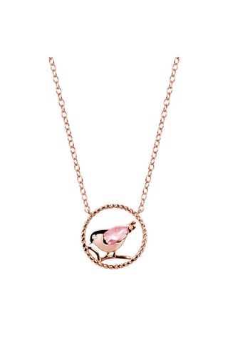 Collier Argent plaqué or rose et quartz