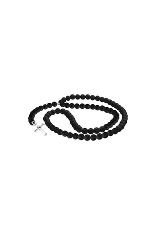 Collier Argent et pierres de lave