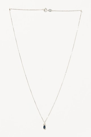 Pendentif Larme de Saphir - Or blanc, saphir et diamants