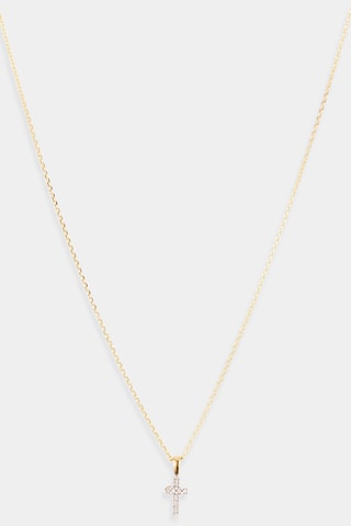 Pendentif Mini croix  Or jaune et diamants