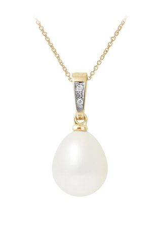Pendentif - Or jaune, diamants et perle de culture