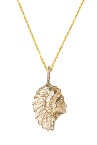 Pendentif Indien Plume Or jaune
