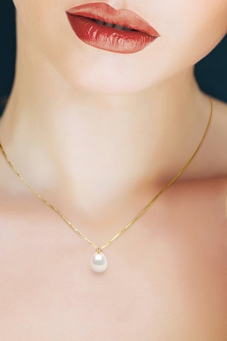 Pendentif - Argent plaqué or jaune et perle d'eau douce