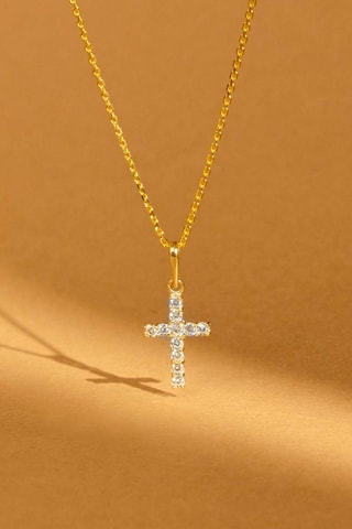 Pendentif Croix Vérité  Or jaune