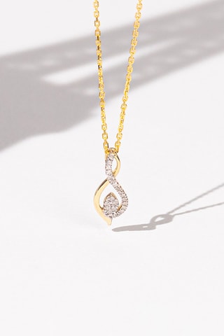 Pendentif Luna  Or jaune et diamants
