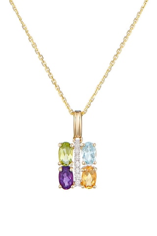 Pendentif Cayuga - Or jaune, diamants, citrine, améthyste, topaze et péridot