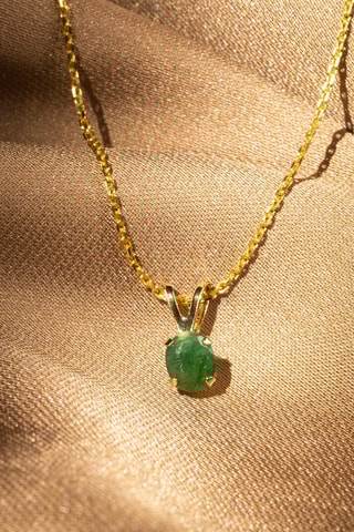 Pendentif Puce émeraude Or jaune et émeraude