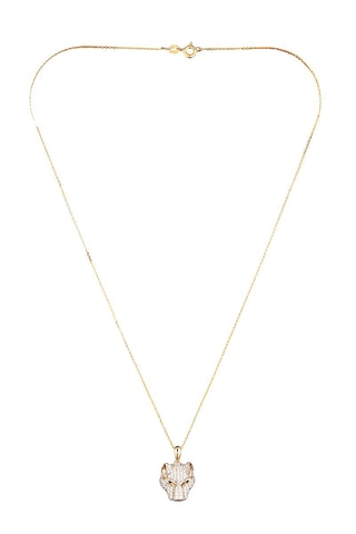 Pendentif Panthère Or jaune, diamants et saphirs