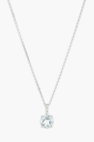 Pendentif Blue light Or blanc, diamants et topaze