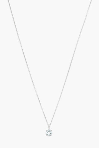 Pendentif Blue light Or blanc, diamants et topaze