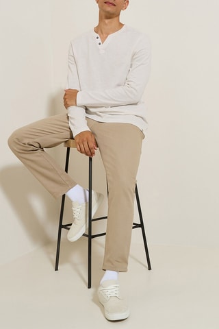 $T-shirt slim en coton biologique - Ecru