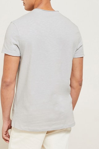 $T-shirt slim en coton biologique - Gris clair chiné