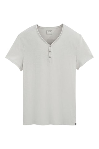 $T-shirt slim en coton biologique - Gris clair chiné