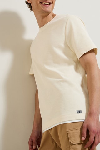 $T-shirt relaxed - Ecru chiné