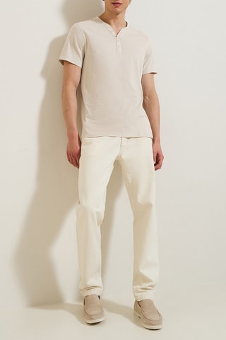 $T-shirt slim en coton biologique - Beige