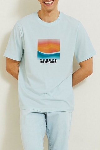 $T-shirt regular - Bleu clair