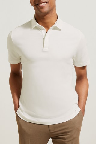 $Polo slim en coton biologique - Blanc