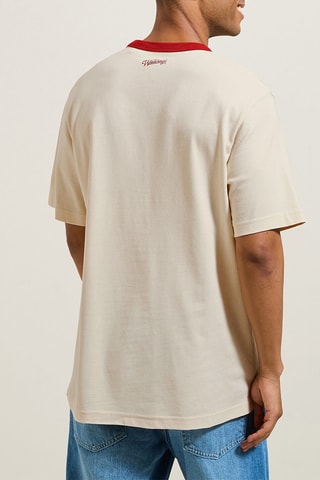 $T-shirt regular en coton biologique - Beige