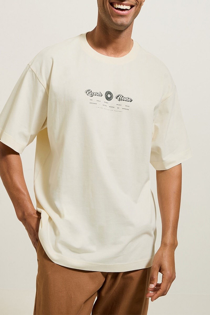 $T-shirt en coton biologique - Beige