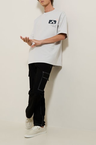 $T-shirt oversize en coton biologique - Gris clair