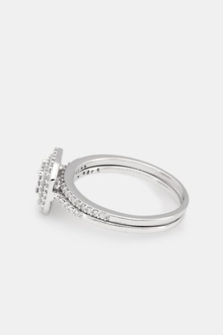 $Bague Antique - Or blanc et diamants