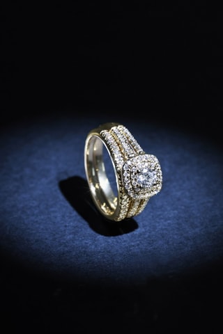 $Bague Duo de Bagues Carré Passion - Or jaune et diamants
