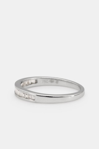 $Bague Alliance Baguette - Or blanc et diamants