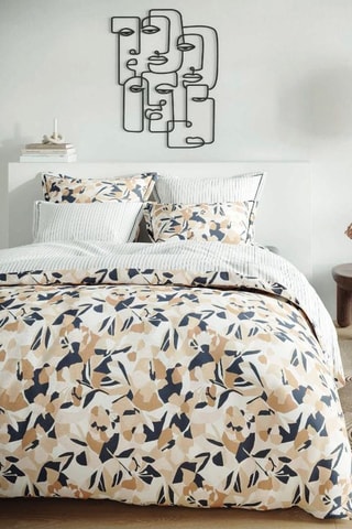 $Parure de couette en coton 57 fils/cm² Max - Beige et bleu