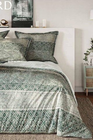 $Parure de couette en coton 57 fils/cm² - Vert
