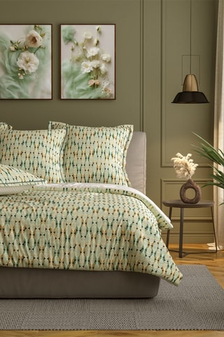 $Parure de couette en coton 57 fils/cm² Mylène - Vert