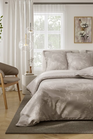 $Parure de lit en percale de coton 80 fils/cm² Louise - Gris