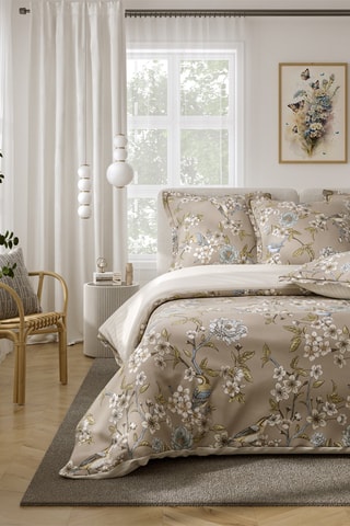 $Parure de lit en percale de coton 80 fils/cm² Mathilde - Taupe