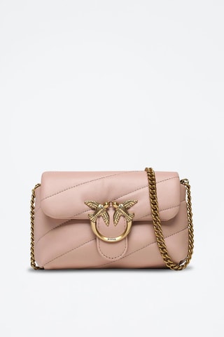 $Sac bandoulière en cuir de mouton Love Puff Baby - Rose poudré - Pinko