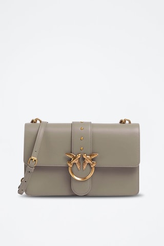 $Sac bandoulière en cuir Love One Classic - Taupe - Pinko