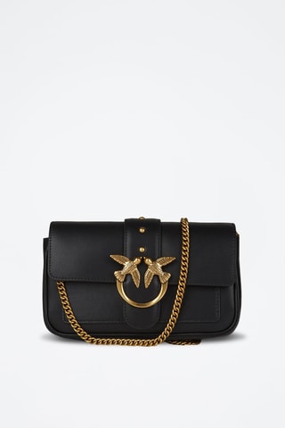 $Sac bandoulière en cuir Love One - Noir - Pinko