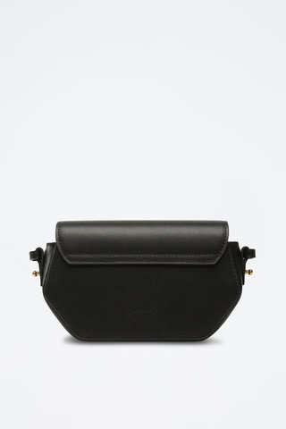 $Sac bandoulière en cuir Love Click Exagon Baby - Noir - Pinko